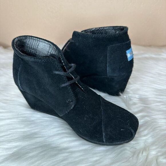 TOMS Desert Black Wedge Bootie Size 5.5 - Picture 12 of 12